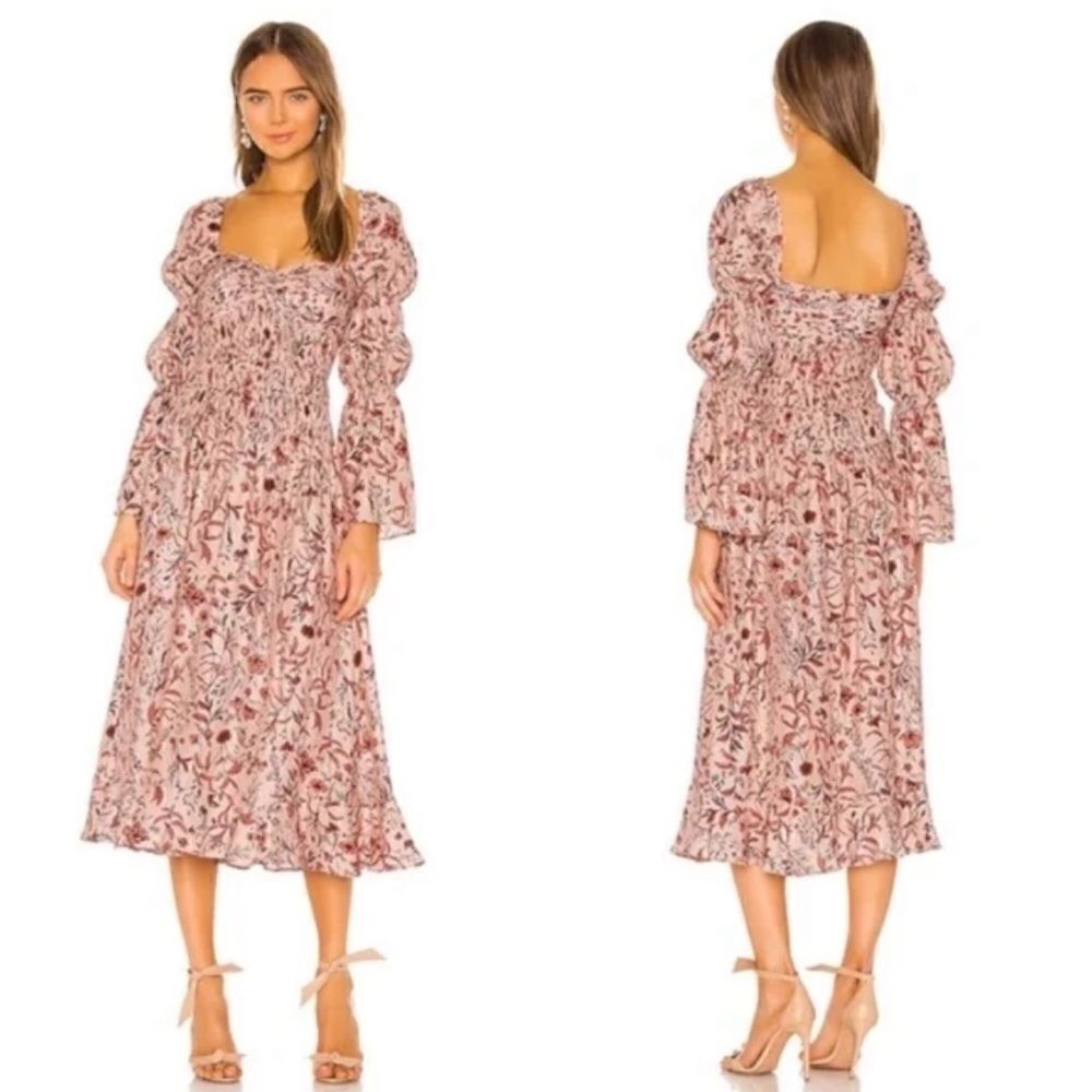 AMUR Filipa Floral Silk Midi Dress | SZ 6